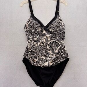 Lauren Ralph Lauren Tank One Piece Swimsuit Floral Tummy Control Size‎ 14